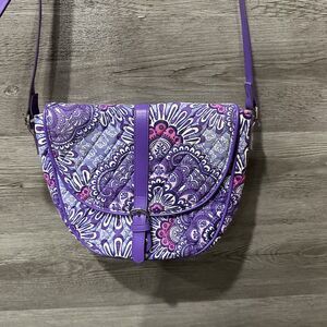 Vera Bradley‎ Slim Saddle Bag - Lilac Tapestry Purple